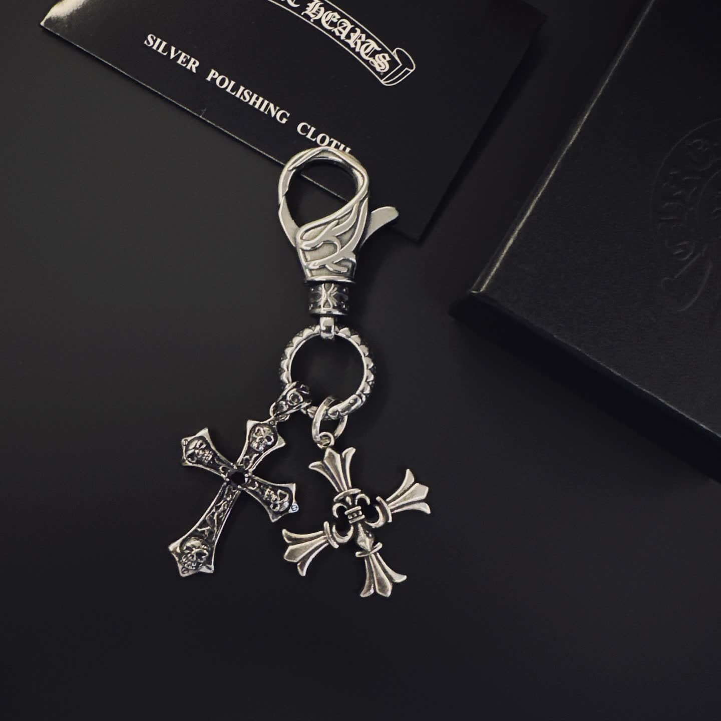 Chrome Hearts Silver Cross Keychain
